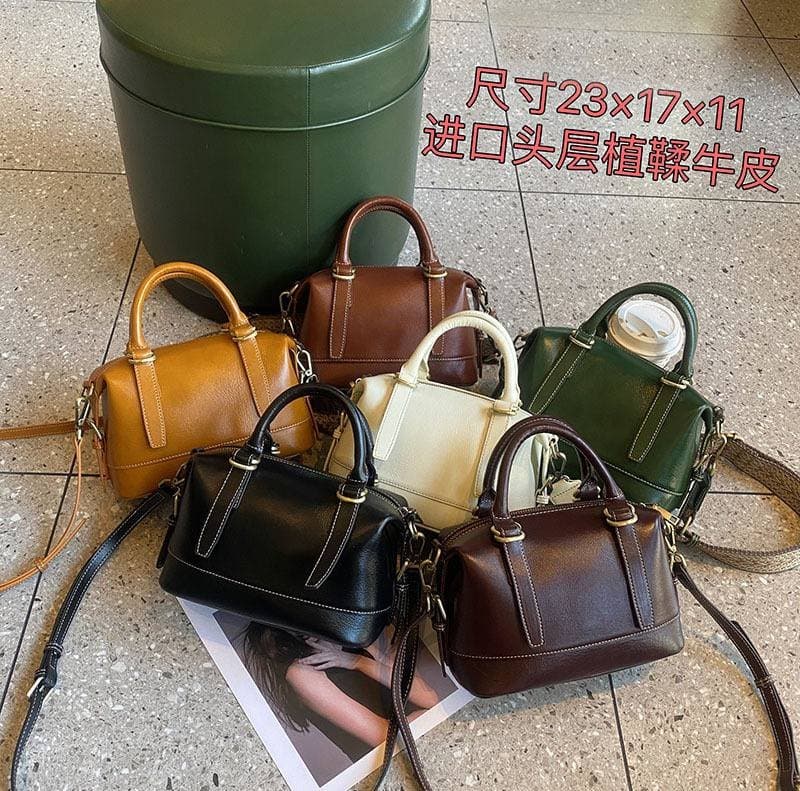 Женская сумка Boston из натуральной кожи, 23x17x11 см