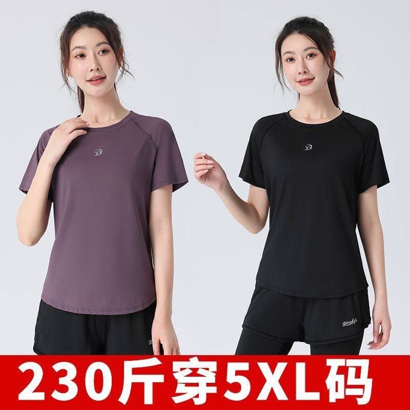 Женская спортивная футболка оверсайз для полных, дышащая, с отражающими элементами