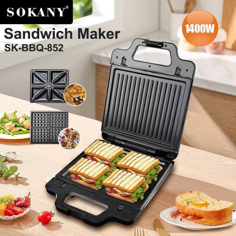 Мультитекарь Sokany SK-BBQ-852 3-в-1 с 3 сменными формами