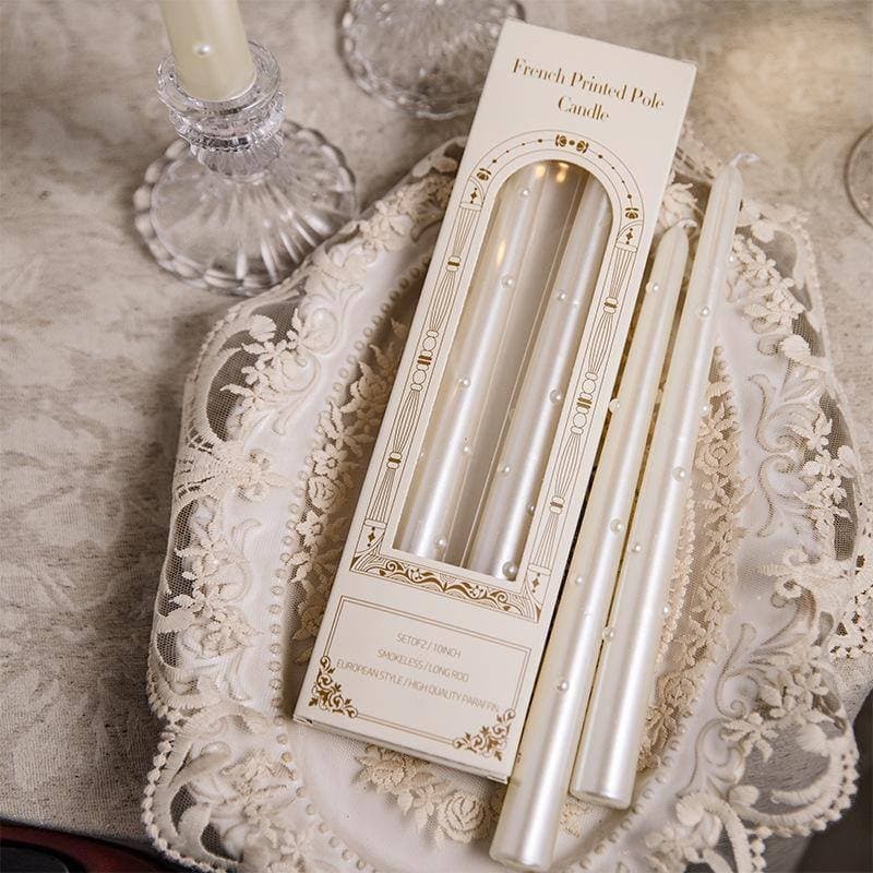 Длинные свечи 30см с жемчужинами, 2 шт