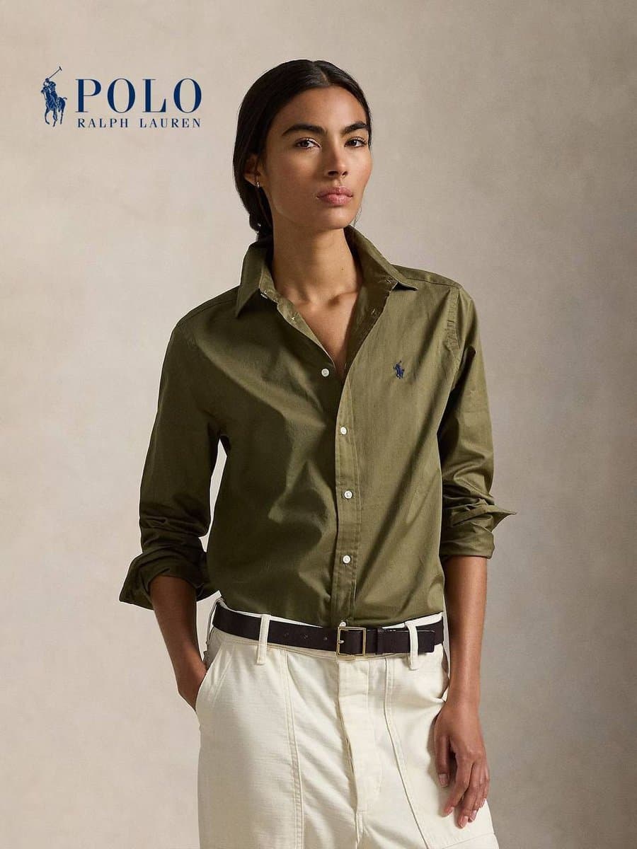 Женская классическая рубашка Polo Ralph Lauren из хлопка